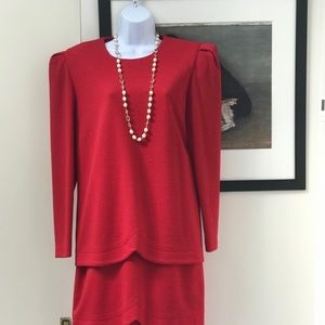 Vintage Knit red original dress bought at Bonwit Teller in NYC. Perfect shape.